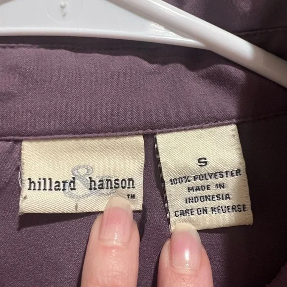 Hillard & Hanson Purple Button Up Shirt, S - Picture 3 of 5